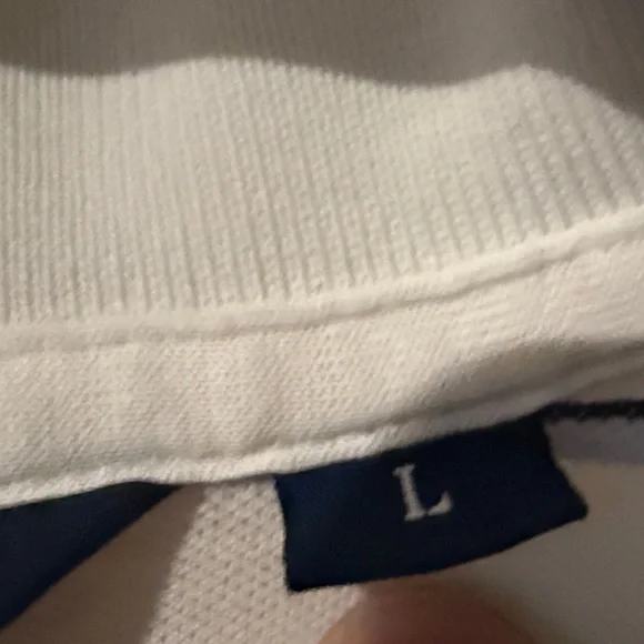 Polo Golf Ralph Lauren White and Navy Striped Polo Shirt - Picture 3 of 5